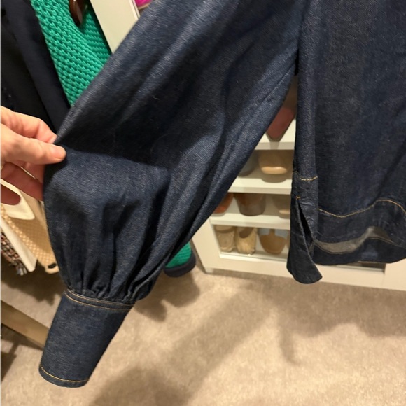 Zimmermann Dark Blue Appliquéd Denim Shirt - Picture 6 of 7